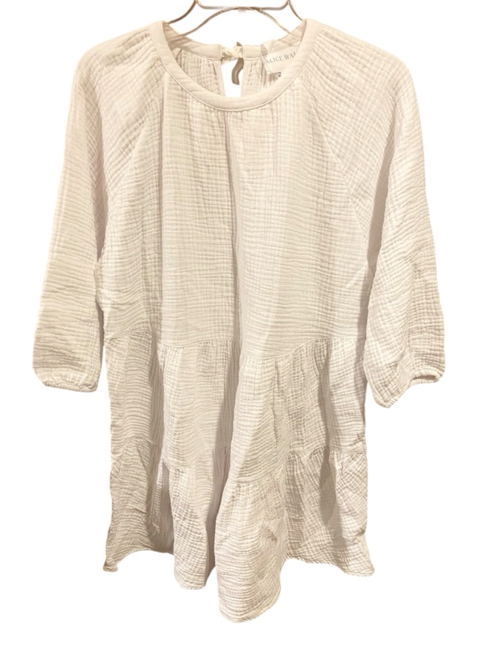 NWT Alice Walk White Textured Baby Doll Dress Medium